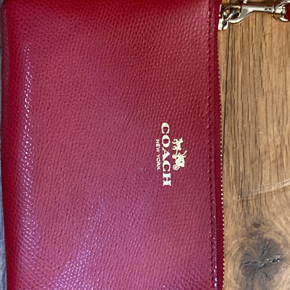 Red Coach Wristlet - Picture 3 of 11